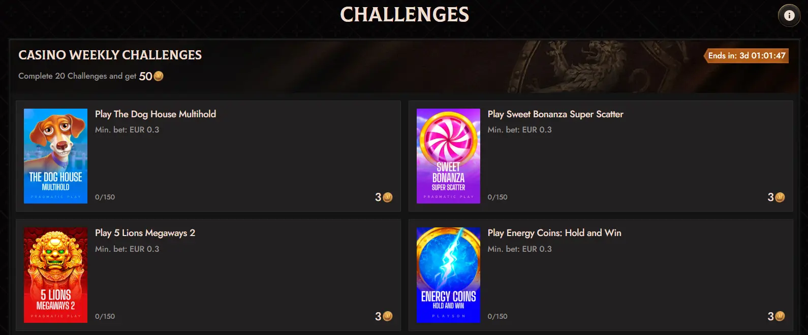 crusado casino challenges
