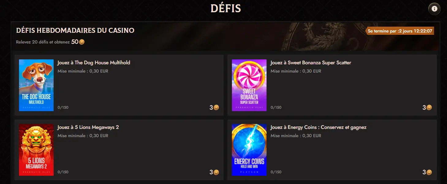 crusado casino dèfis