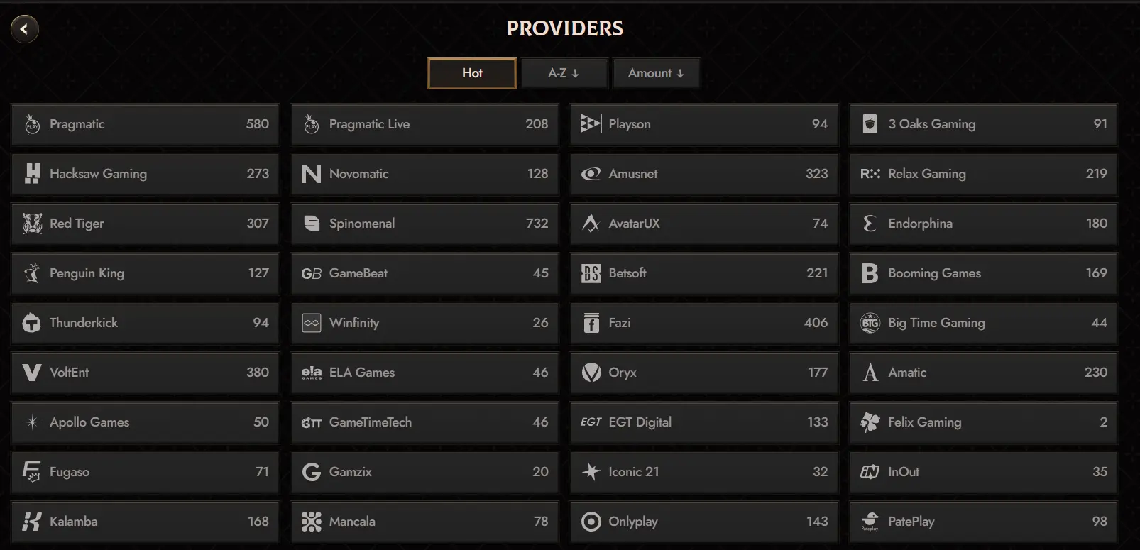 crusado casino providers